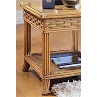 Wood Legs with Reeded Detail and Woven Designs For Tropical Look